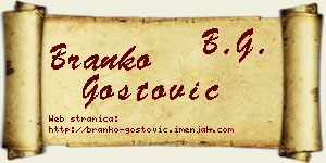 Branko Gostović vizit kartica
